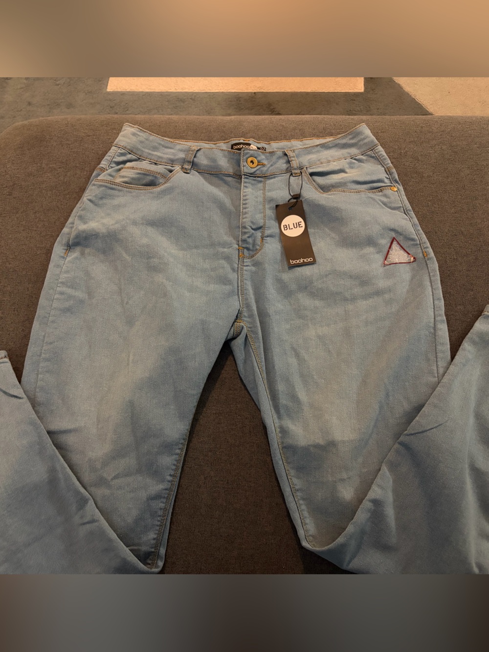 Boohoo Light Blue Women's Straight Leg Jeans